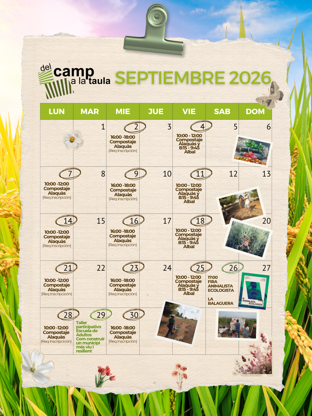 calendario actividades sept 2026
