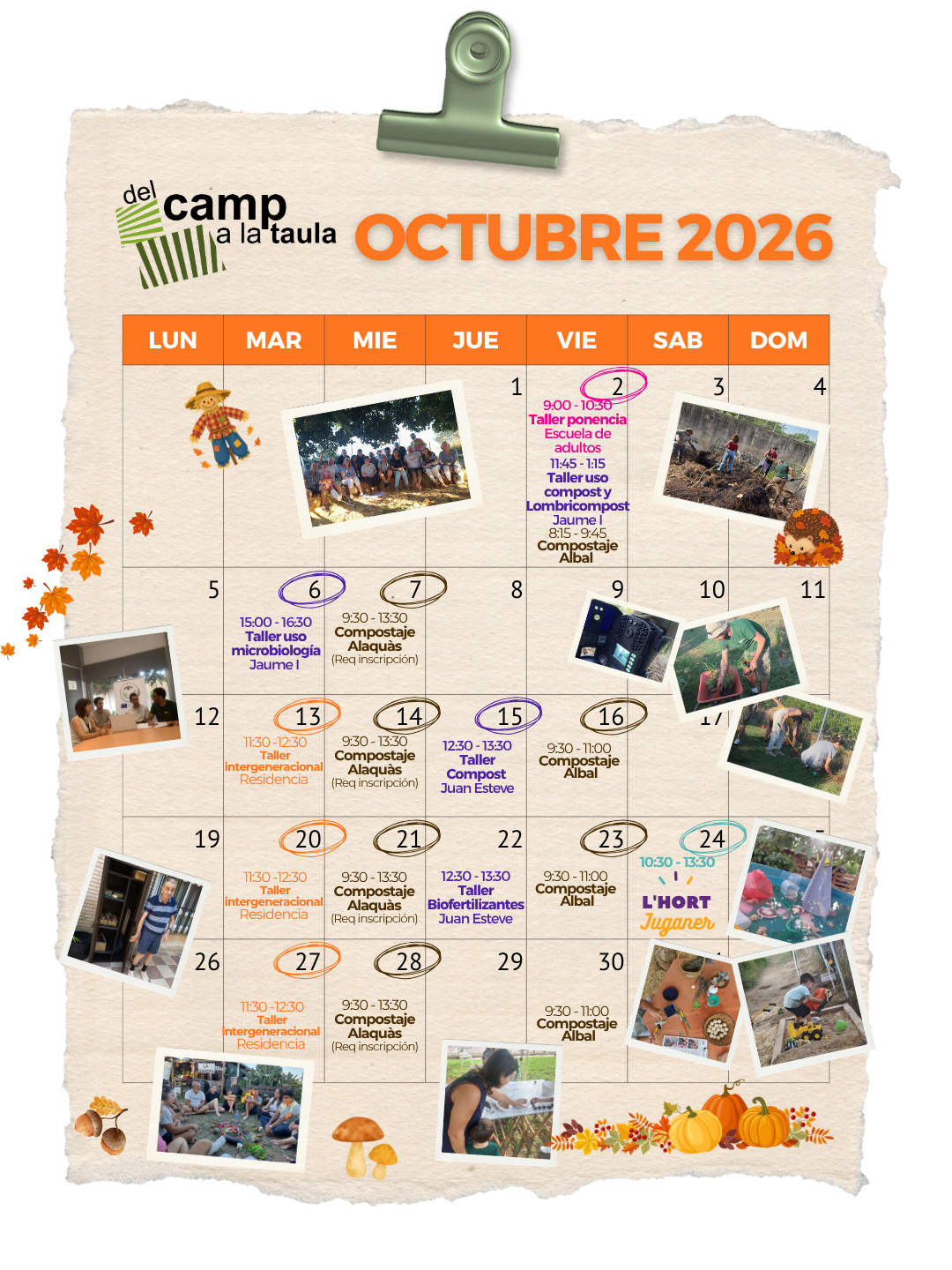 calendari activitats decalt octubre 2026
